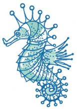 Attractive sea horse embroidery design