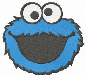 Laughing Cookie Monster embroidery design