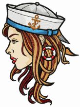 Girl sailor embroidery design