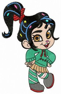 Vanellope dancing embroidery design