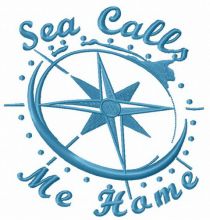 Sea calls me home embroidery design