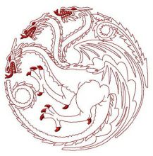 Game of Thrones Targaryen emblem embroidery design