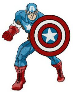 Brave and strong Captain America embroidery design
