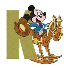 Mickey Mouse Letter K embroidery design