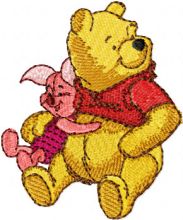 Winnie Pooh and Piglet embroidery design