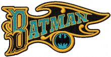 Batman Vintage logo embroidery design