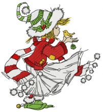 It's windy before Christmas embroidery design