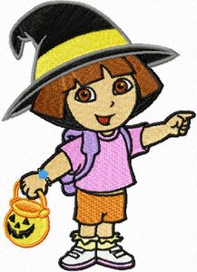 Dora the Explorer Halloween embroidery design