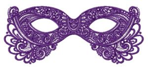 Purple mask embroidery design