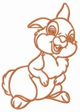 Thumper ready to play embroidery design