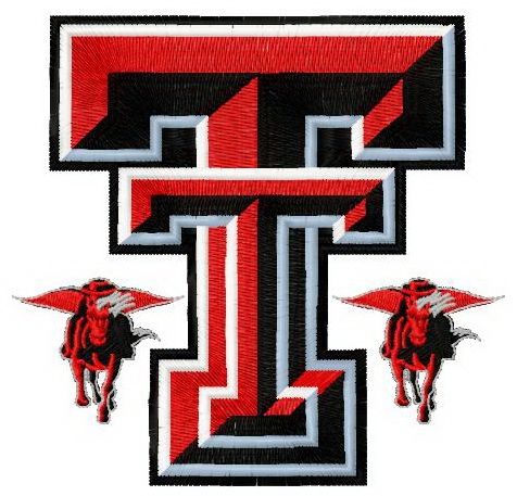 Texas Tech Red Raiders and Lady Raiders logo 2 machine embroidery design