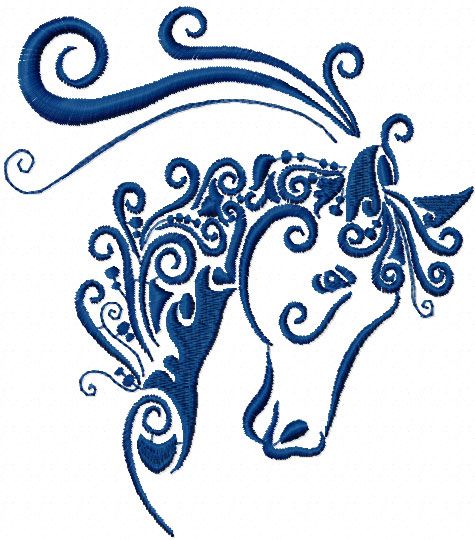 horse free embroidery design