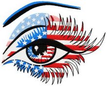 American eye embroidery design