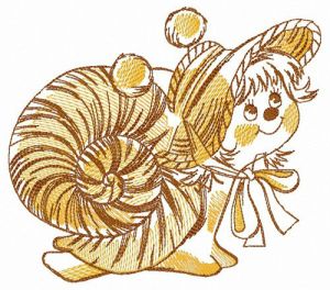 Tiger snail embroidery design