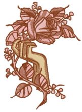 Hand holding rose embroidery design