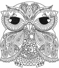 Owl redwork embroidery design