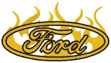 Ford flame logo embroidery design