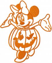 Minnie mouse pumpkin costume embroidery design