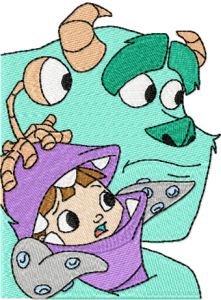 Boo and Sulley 2 embroidery design