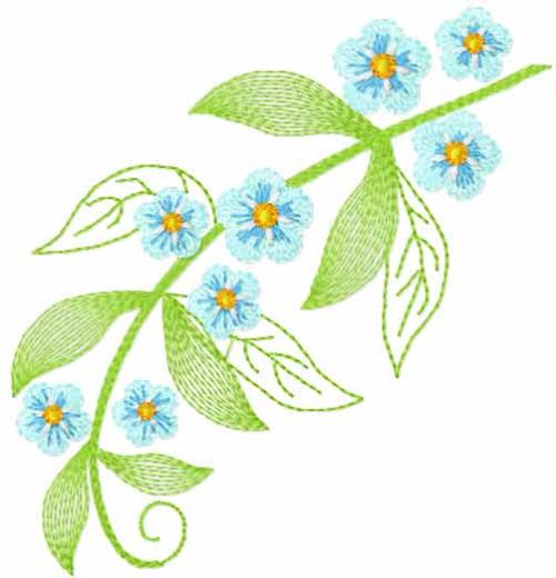Forget me not free embroidery design