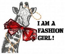 I am a fashion girl embroidery design