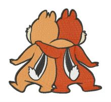 Chipmunk brothers embroidery design