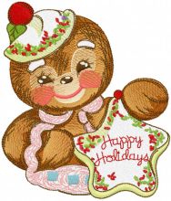 Gingerbread cooking master embroidery design
