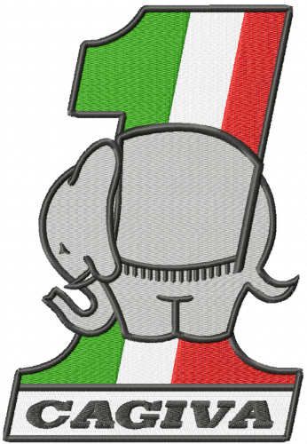 Ducati Elephant logo Cagiva embroidery design