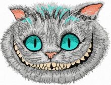 Cheshire Cat 3 -Tim Burton style embroidery design
