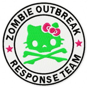 Hello Kitty zombie outbreak response team embroidery design