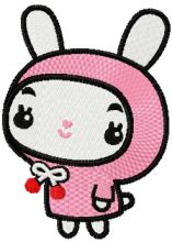 Cute baby bunny embroidery design