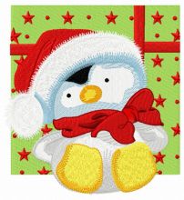 Penguin in Santa hat 2 embroidery design