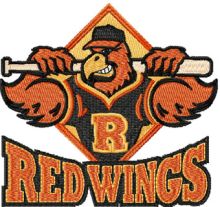 Rochester Red Wings Logo embroidery design