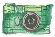 My old green camera embroidery design