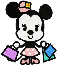 Minnie Shopping embroidery design