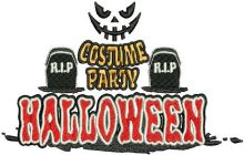 Happy Halloween costume party 2 embroidery design