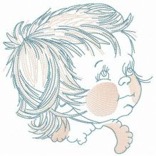 Rosy-cheeked baby embroidery design