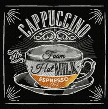 Cappuccino recipe embroidery design