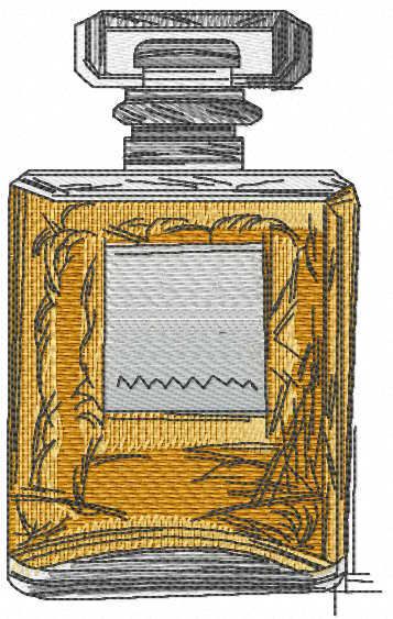 Perfume bottle embroidery design