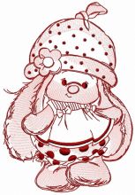 Baby girl bunny Mi embroidery design