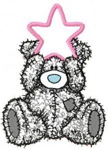 Teddy Bear Happy Christmas applique embroidery design