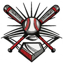 Baseball life embroidery design