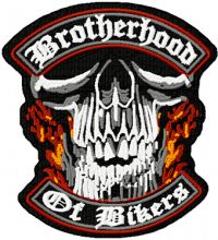 Brotherhood of Bikers patch embroidery design