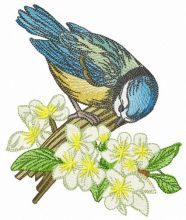 Birdie with hackberry embroidery design