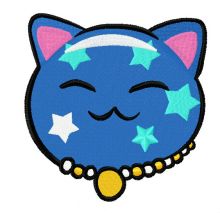 Maneki Neko star kitty 3 embroidery design