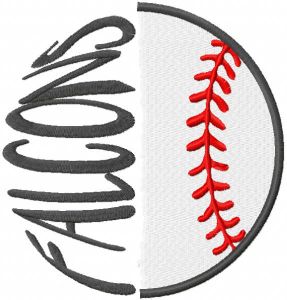 Falcons baseball logo embroidery design
