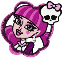 Monster High Draculaura badge embroidery design