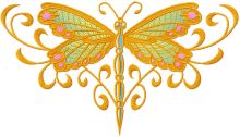 Celtic Dragonfly embroidery design