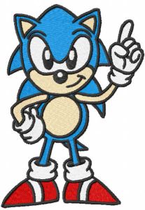 Sonic first embroidery design