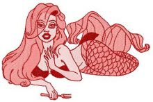 Mermaid  embroidery design